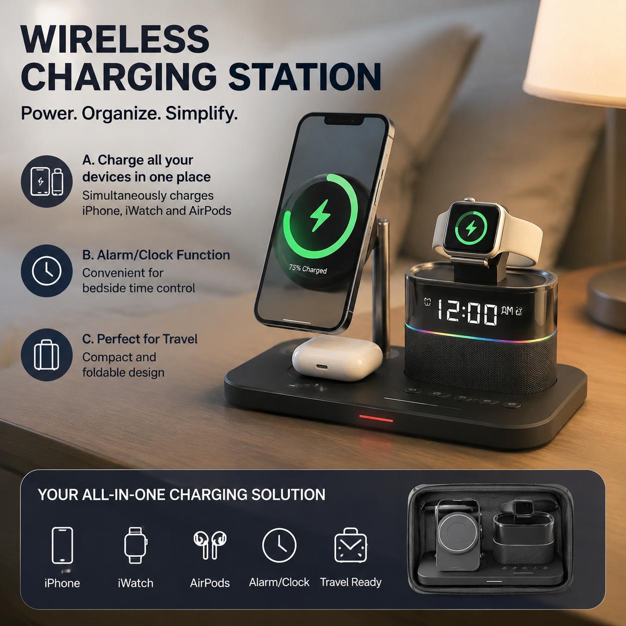 Smart Home Improvement - Magnetisch draadloos oplaadstation voor telefoonseries 12