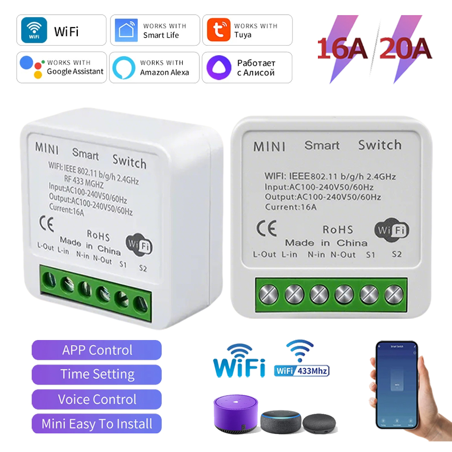 Smart Home Google Assistant - Tuya WiFi Smart Switch Module RF433Mhz