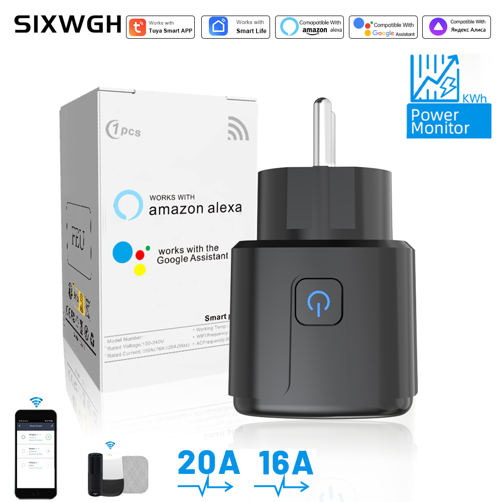 Smart Home Energy - Tuya Smart Socket WiFi-afstandsbediening EU-stekker met