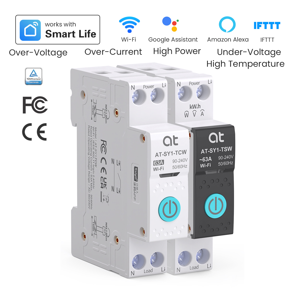 Smart Home Internet - Tuya WiFi Stroomonderbreker Smart 1P +