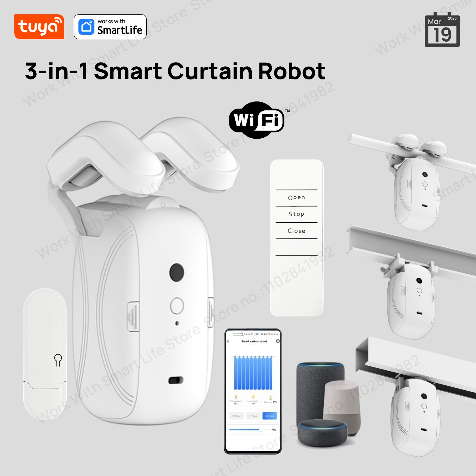 Smart Home Vimar - 1/2 stuks Tuya Smart WiFi gordijnrobot