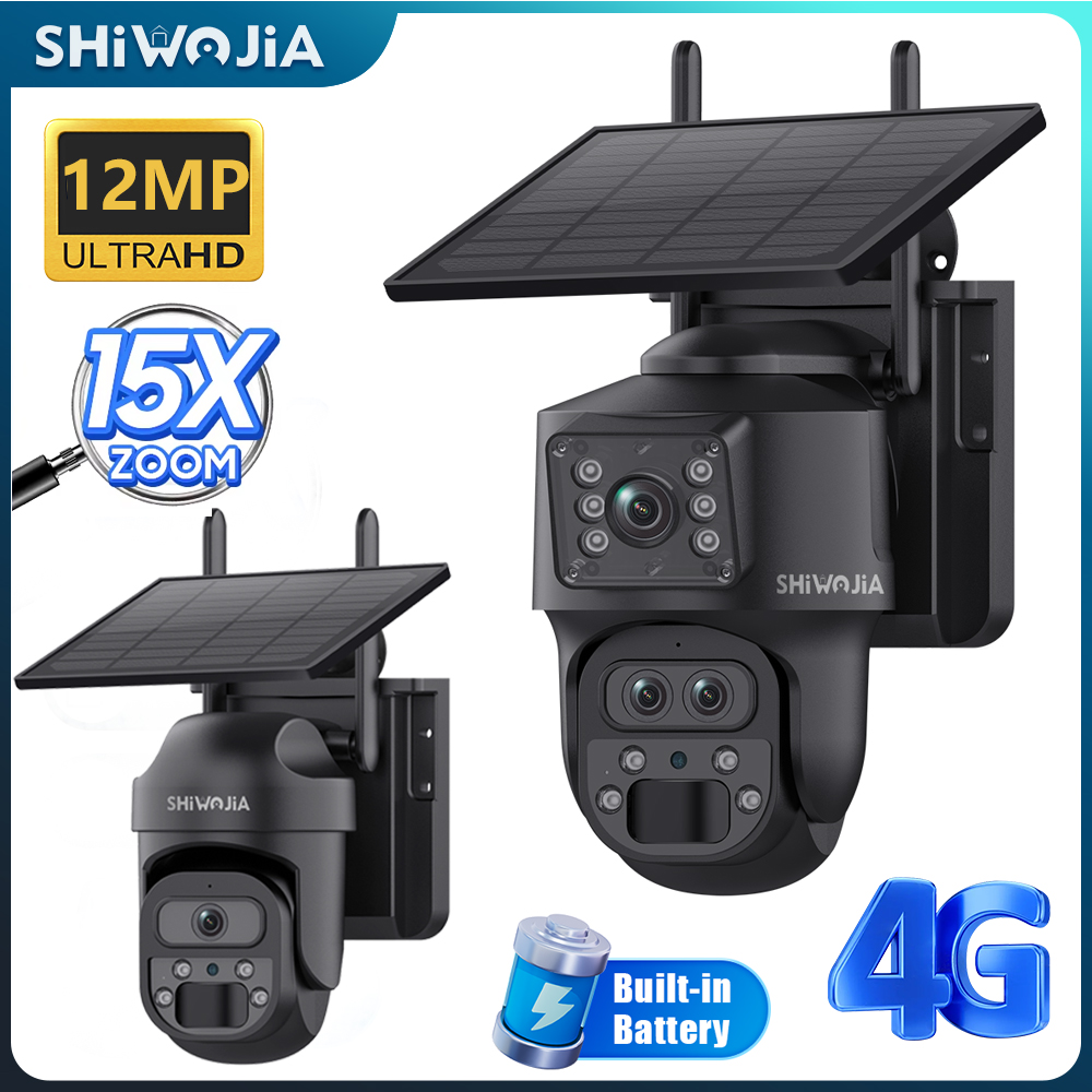 Smart Home Outdoor Camera - SHIWOJIA 15X ZOOM zonnecamera 4G 12