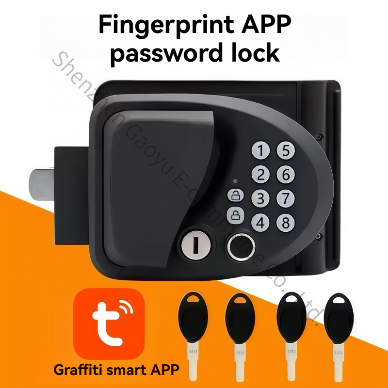 Smart Door Lock - RV-deurslot RV-vingerafdrukwachtwoordslot Middelste deur Deurafstandsbediening Smart