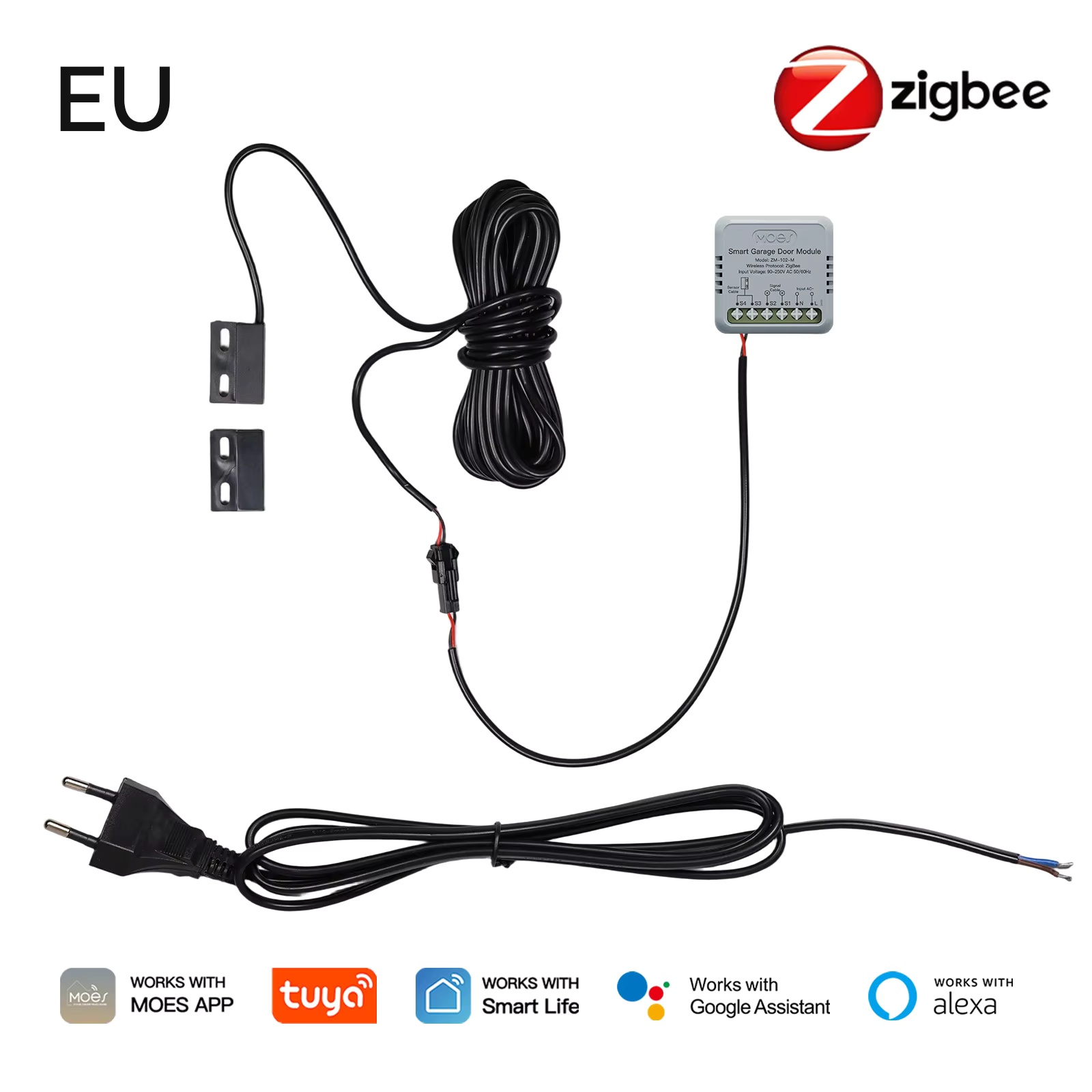 Smart Home Google Assistant - MOES Zigbee garagedeurcontrollermodule werkt met Tuya/Smart