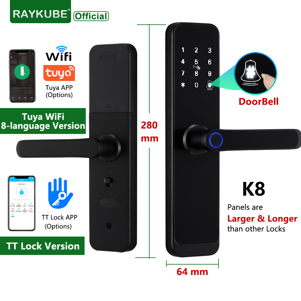 Smart Home Imou - RAYKUBE K8 Smart Deurslot TTlock Bluetooth/Tuya
