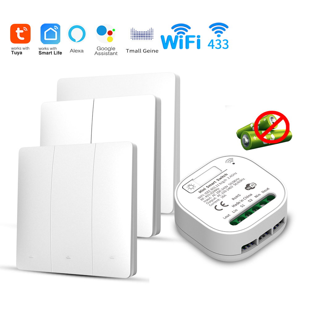 Smart Home Energy - Tuya WiFi slimme, zelfvoorzienende lichtschakelaar, kinetische