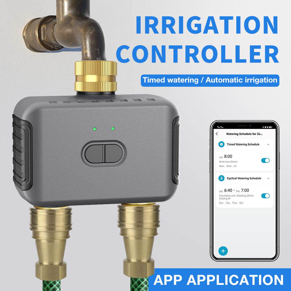 Smart Home Device - Tuya 2-zone besproeiingstimer Tuin Automatische irrigatiecontroller