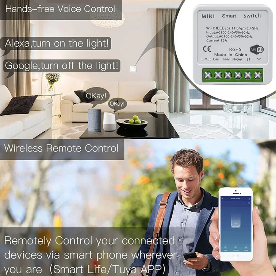 Tuya WiFi Smart Switch Module  - Smart Home Google Assistant recensie en prijs