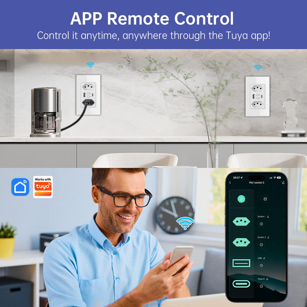 MANHOT Wifi Smart Brazil Socke - Smart Home Energy recensie en prijs