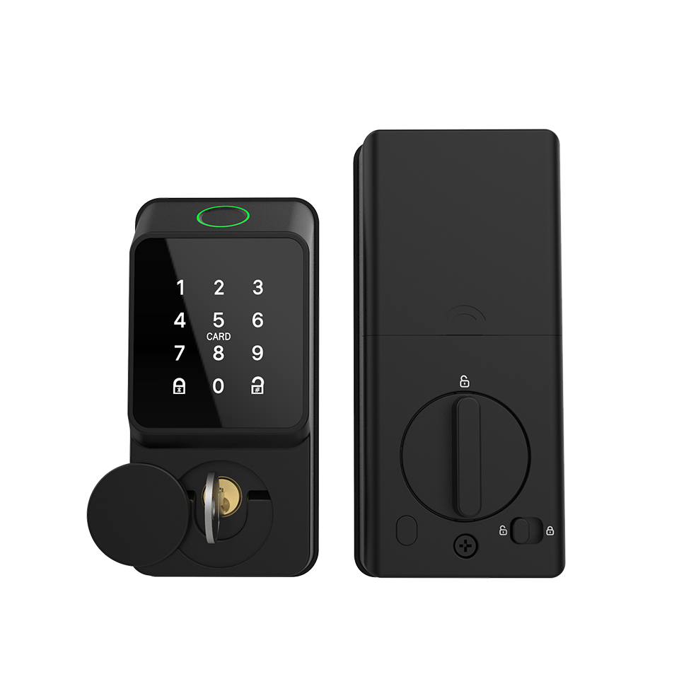 Zwarte slimme deuropening met  - Smart Door Lock recensie en prijs